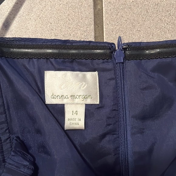 Donna Morgan Blue Silk Dress - Picture 6 of 8